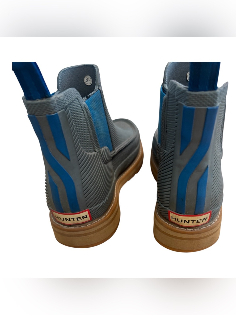 Hunter women's Grey & Blue Chelsea Boots tryout once ,new size 40